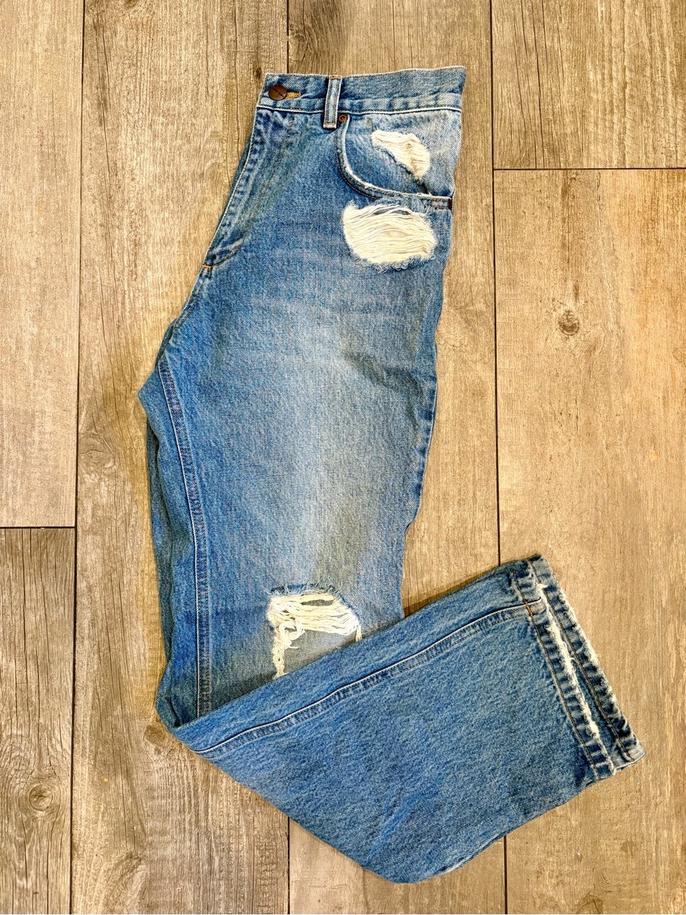 Anine Bing Light Blue Distressed Boyfriend Jeans